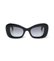 ALEXANDER MCQUEEN BOLD CAT-EYE SUNGLASSES BLACK/GREY