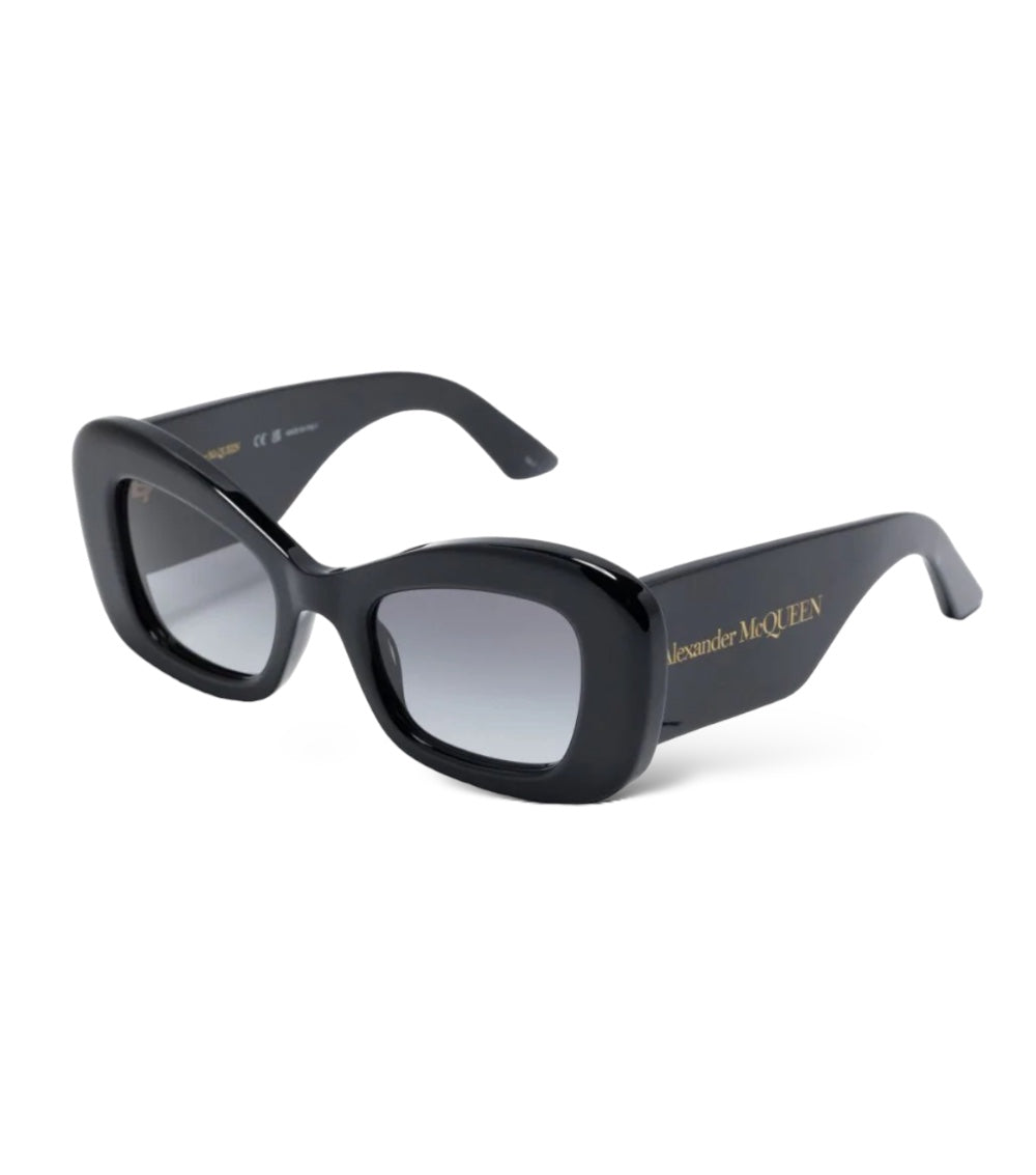 ALEXANDER MCQUEEN BOLD CAT-EYE SUNGLASSES BLACK/GREY