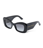 ALEXANDER MCQUEEN BOLD CAT-EYE SUNGLASSES BLACK/GREY