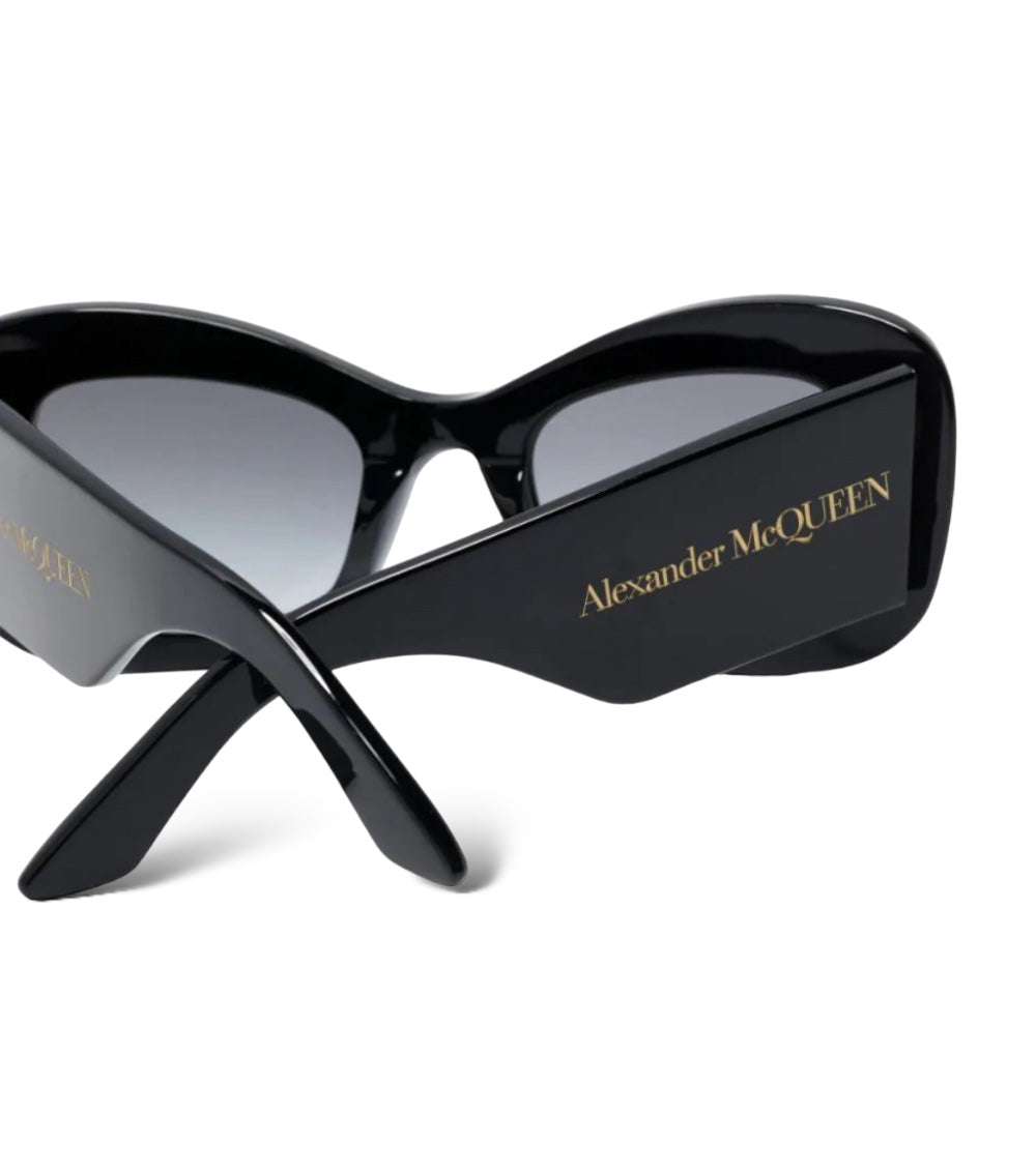 ALEXANDER MCQUEEN BOLD CAT-EYE SUNGLASSES BLACK/GREY