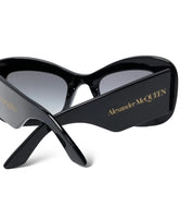 ALEXANDER MCQUEEN BOLD CAT-EYE SUNGLASSES BLACK/GREY