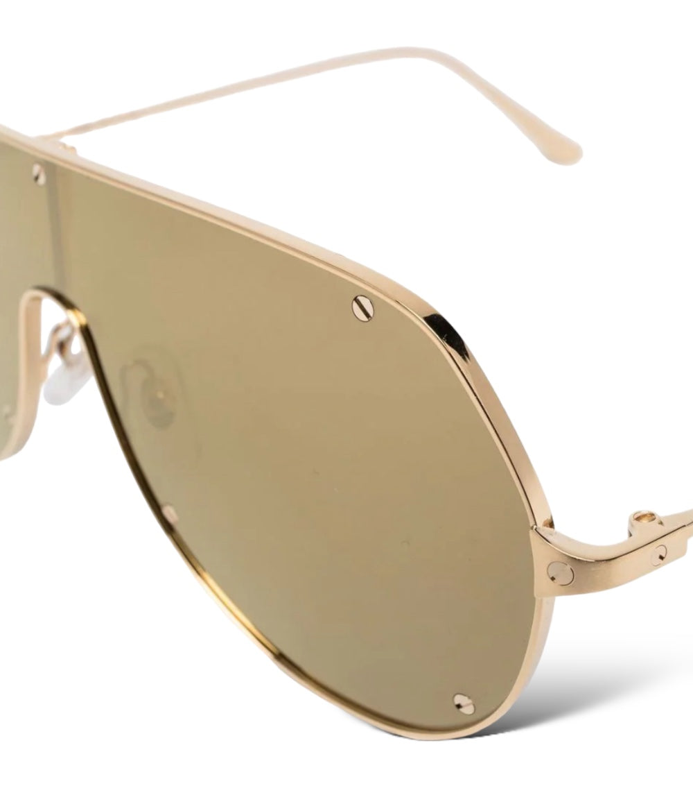 CARTIER TINTED PILOT-FRAME SUNGLASSES