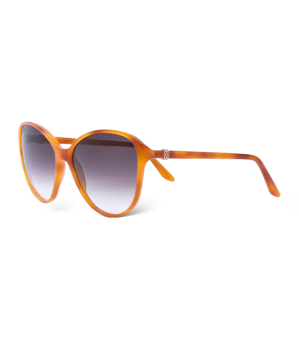 CARTIER DOUBLE C DÉCOR BUTTERFLY FRAME SUNGLASSES