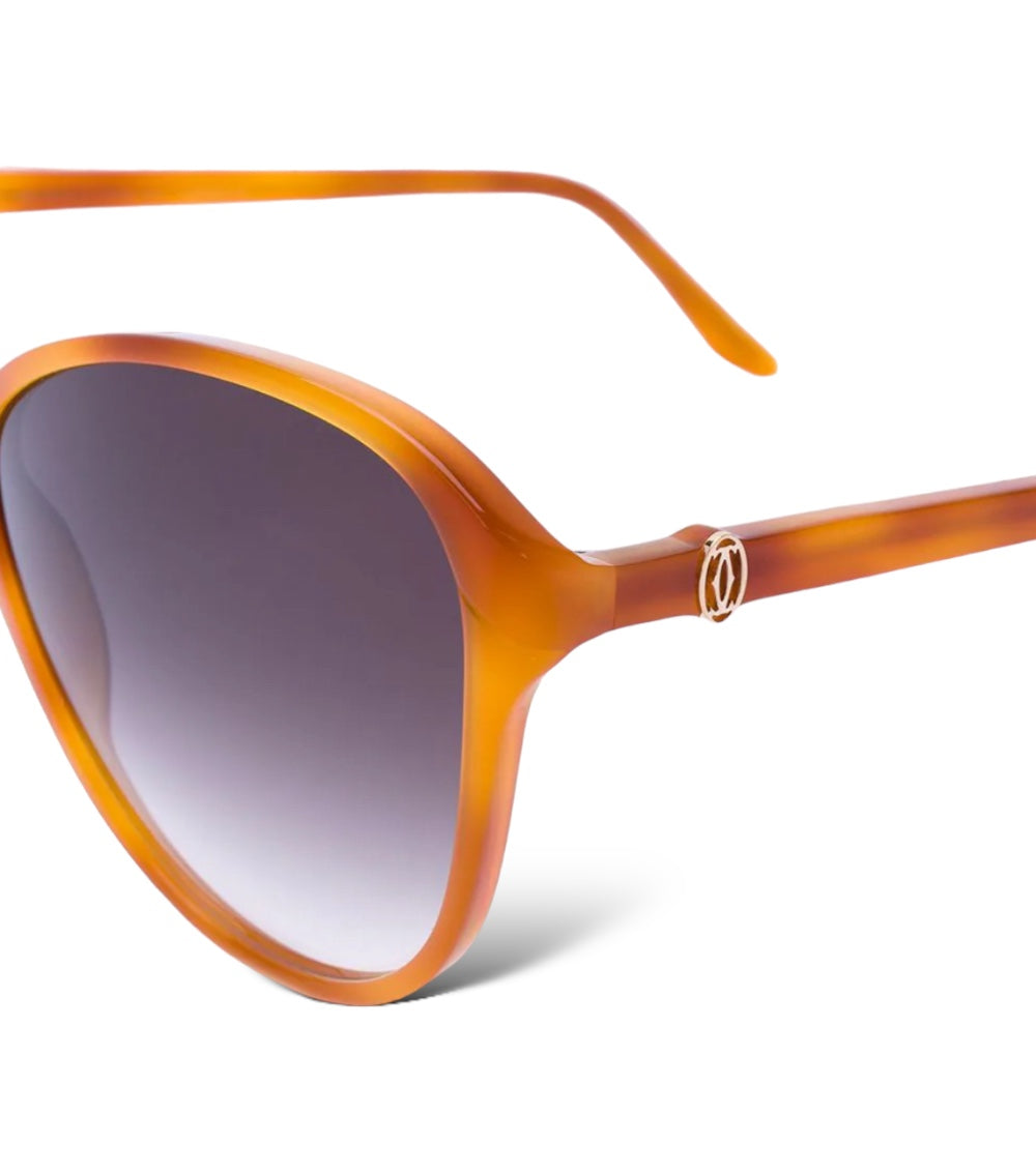 CARTIER DOUBLE C DÉCOR BUTTERFLY FRAME SUNGLASSES