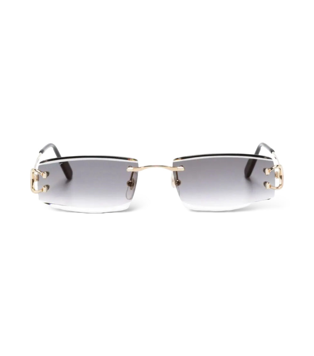 CARTIER RECTANGLE FRAME RIMLESS SUNGLASSES