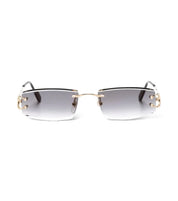 CARTIER RECTANGLE FRAME RIMLESS SUNGLASSES