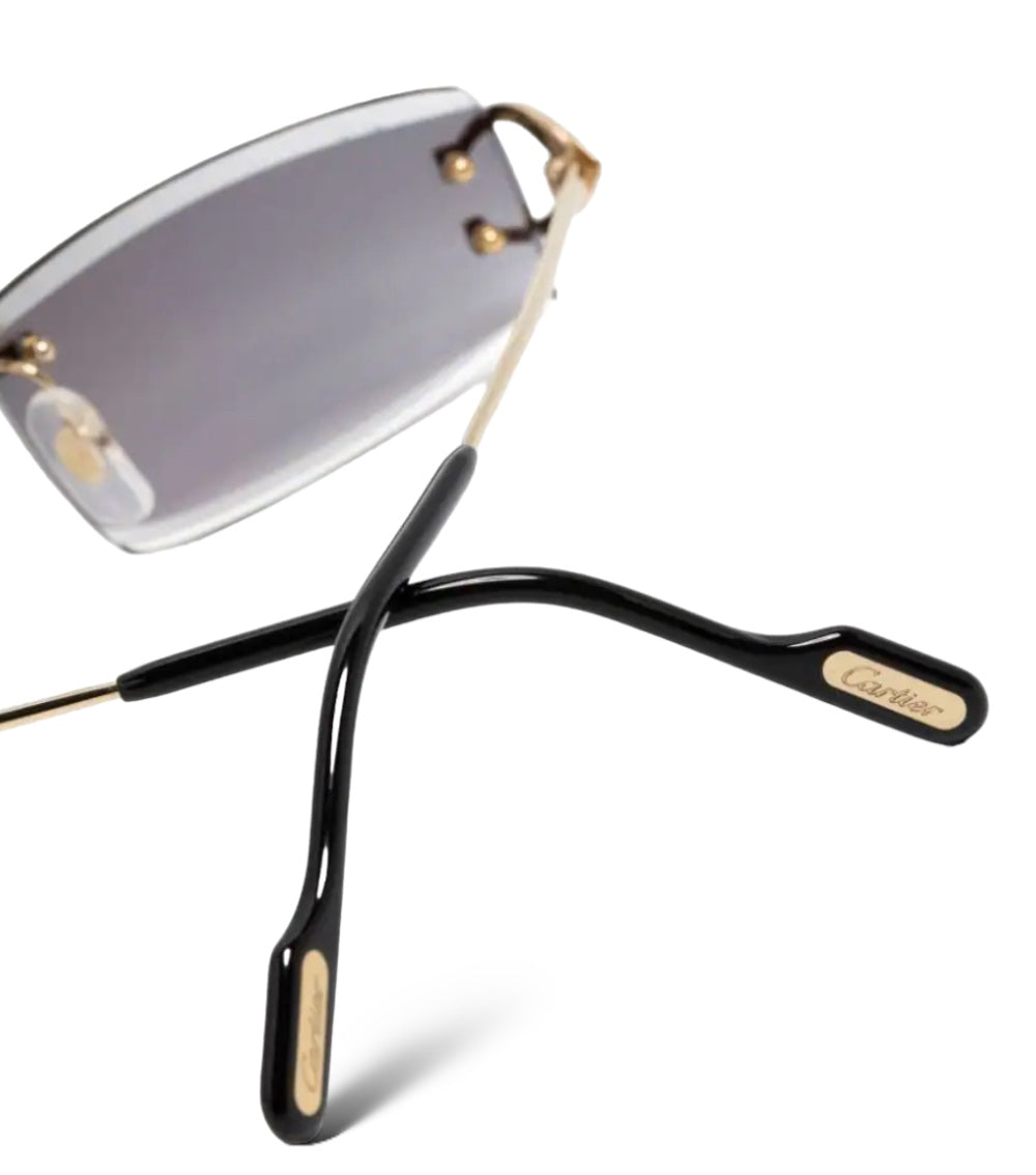 CARTIER RECTANGLE FRAME RIMLESS SUNGLASSES