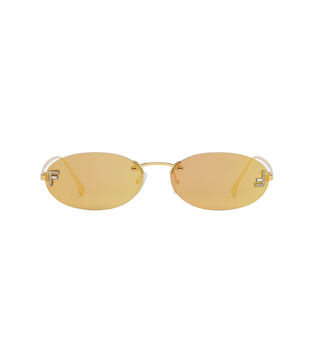 FENDI FIRST CRYSTAL OVAL SUNGLASSES