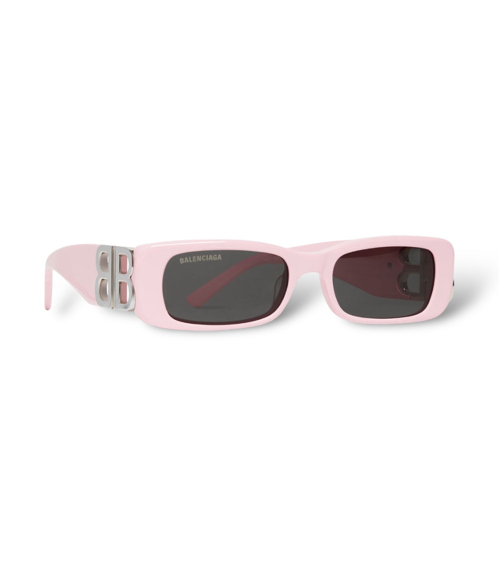 BALENCIAGA DYNASTY RECTANGLE SUNGLASSES-PINK