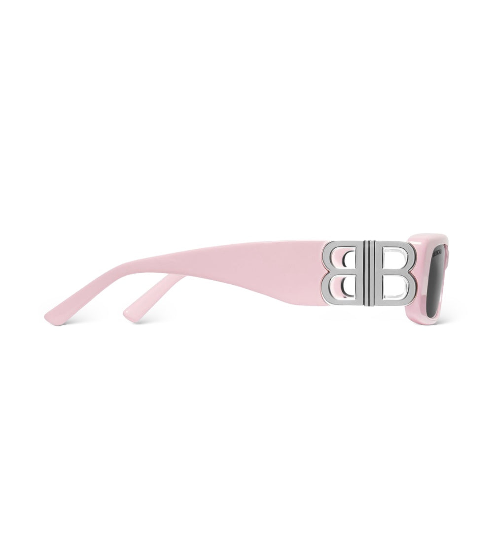 BALENCIAGA DYNASTY RECTANGLE SUNGLASSES-PINK