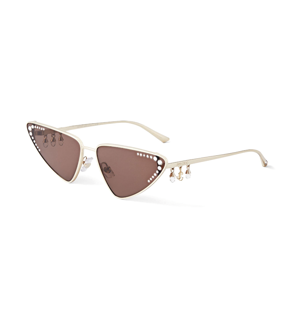 JIMMY CHOO CRYSTAL GEOMETRIC FRAME SUNGLASSES