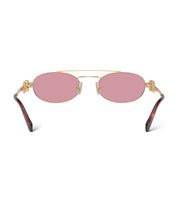 MIU MIU LOGO-LETTERING OVAL-FRAME SUNGLASSES