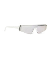 BALENCIAGA SKI RECTANGLE SUNGLASSES-WHITE/SILVER