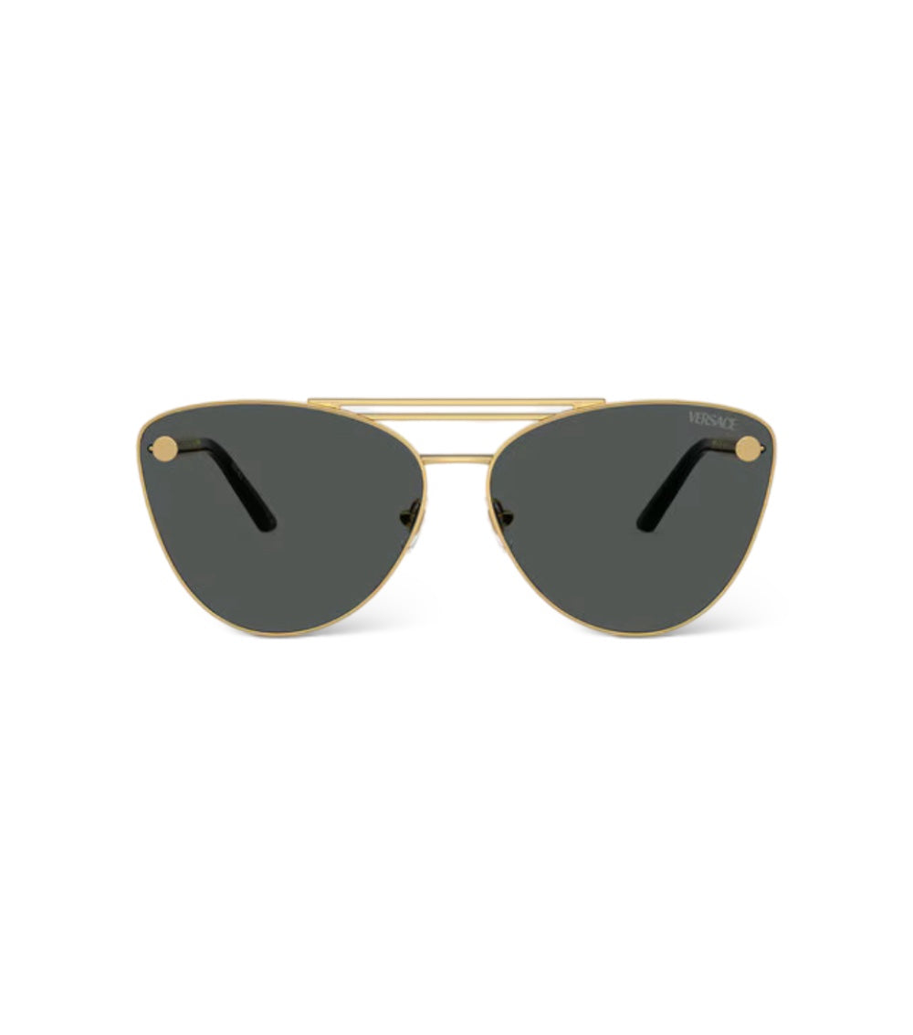 VERSACE TUBULAR GRECA CAT EYE SUNGLASSES