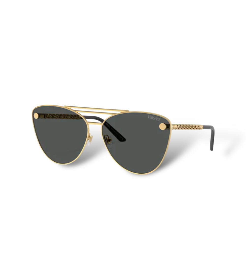 VERSACE TUBULAR GRECA CAT EYE SUNGLASSES