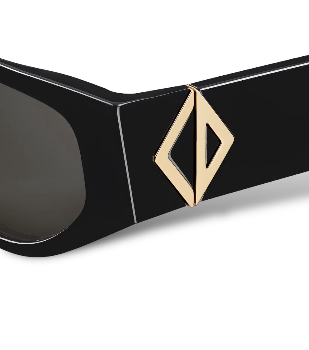 DIOR CD DIAMOND BLACK RECTANGULAR SUNGLASSES